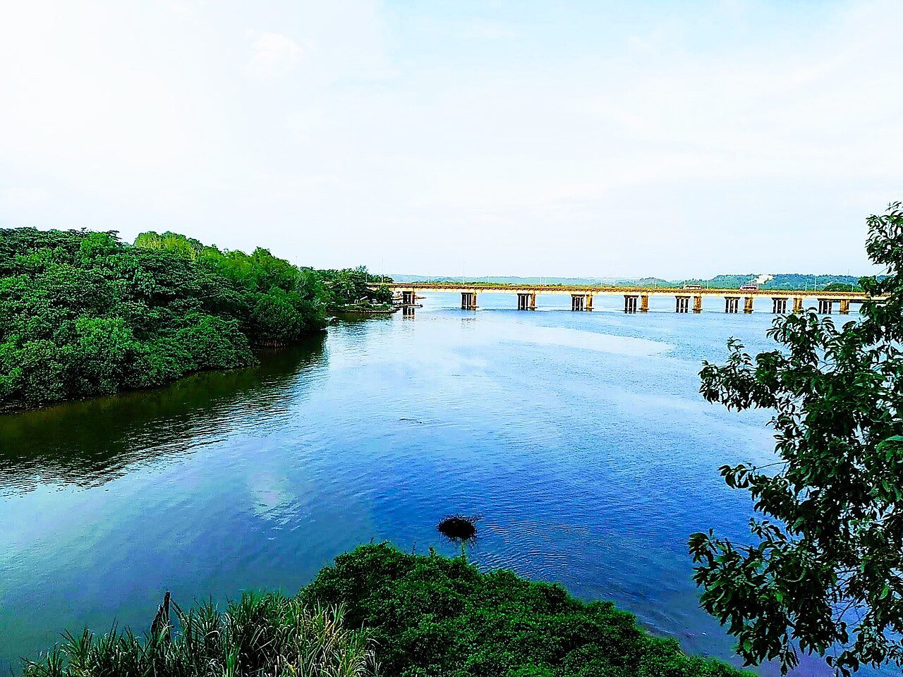 The Netravati river winding through the green Dakshina Kannada landscape